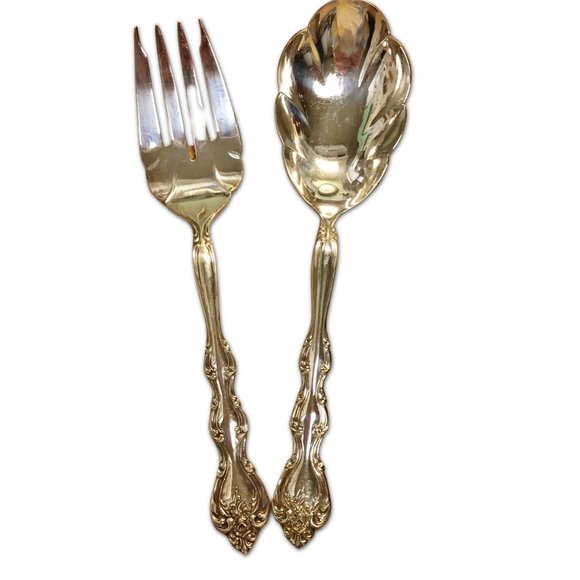 International Silverplate Interlude Large Serving Fork and Spoon - Picture 1 of 5